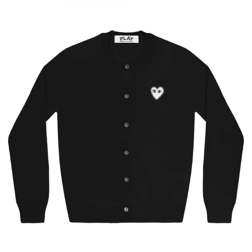 CDG-PLAY-Womens-Cardigan-White-Heart-Black.png