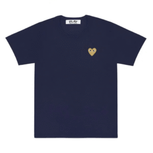 CDG Play Basic T-Shirt Gold Emblem (Navy)