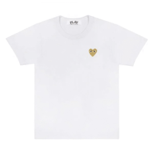 CDG Play Basic T-Shirt Gold Emblem (White)