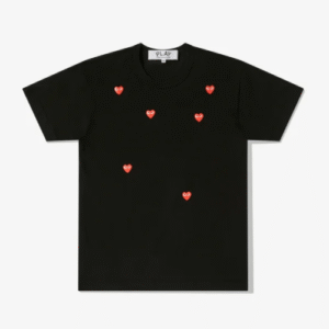CDG Play Multi Red Heart Logo T-Shirt Black