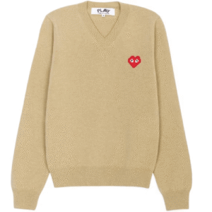 CDG x Invader V Neck Pullover Knitwear - Camel