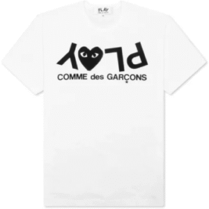 Comme Des Garcons Play Inverted Text T-Shirt