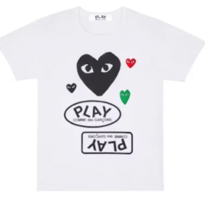 Comme Des Garcons Play Multi Logo T-Shirt White